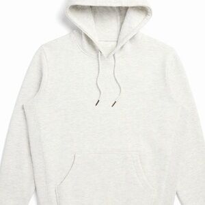 Men's Classic  Hoodie Ash Heather Heavyweight Organic Brushed Hood